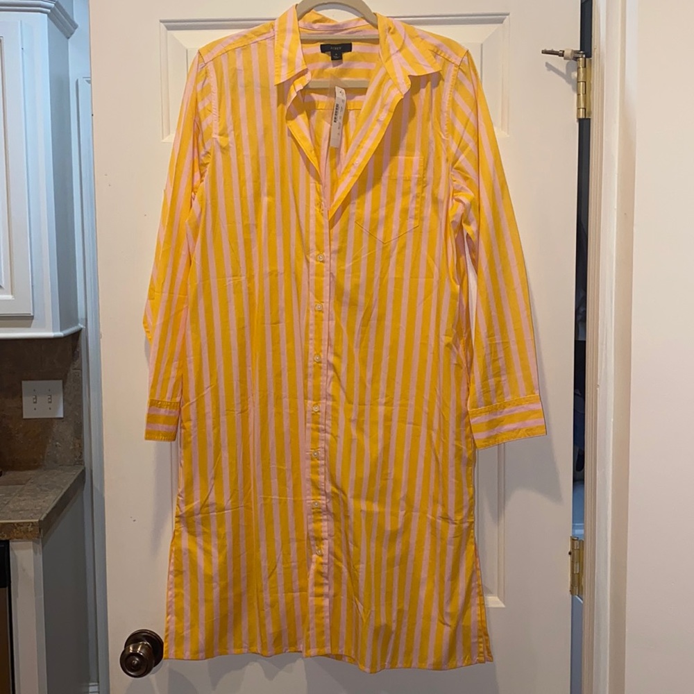 J.Crew Women’s Small button down striped dress NWT